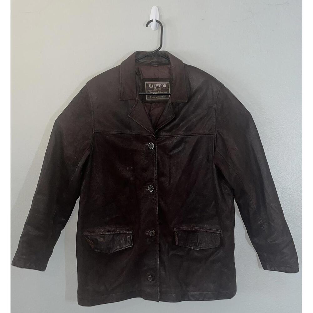Oakwood Classic Brown Leather Jacket Sz. S